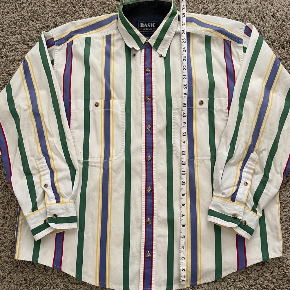 Basic Options Striped Long Sleeve Button Down - image 2